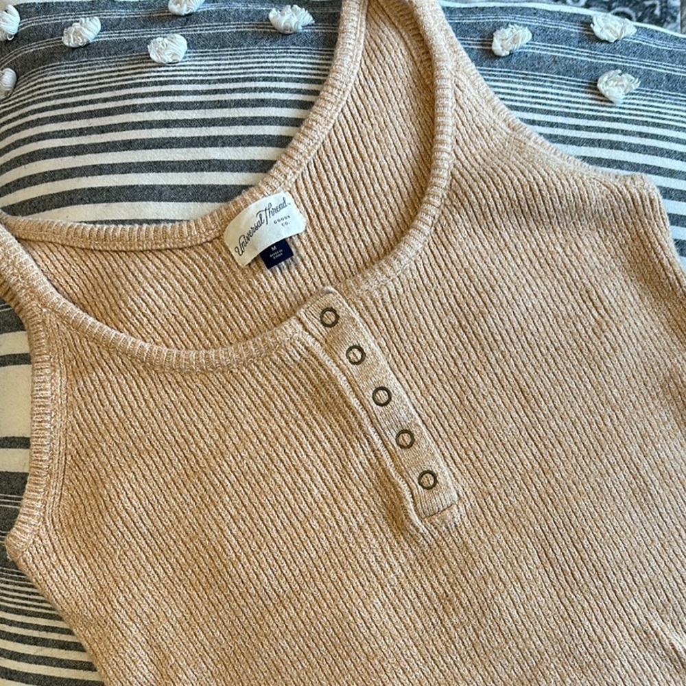 Universal Thread Beige Ribbed Tank Top - Picture 2 of 6